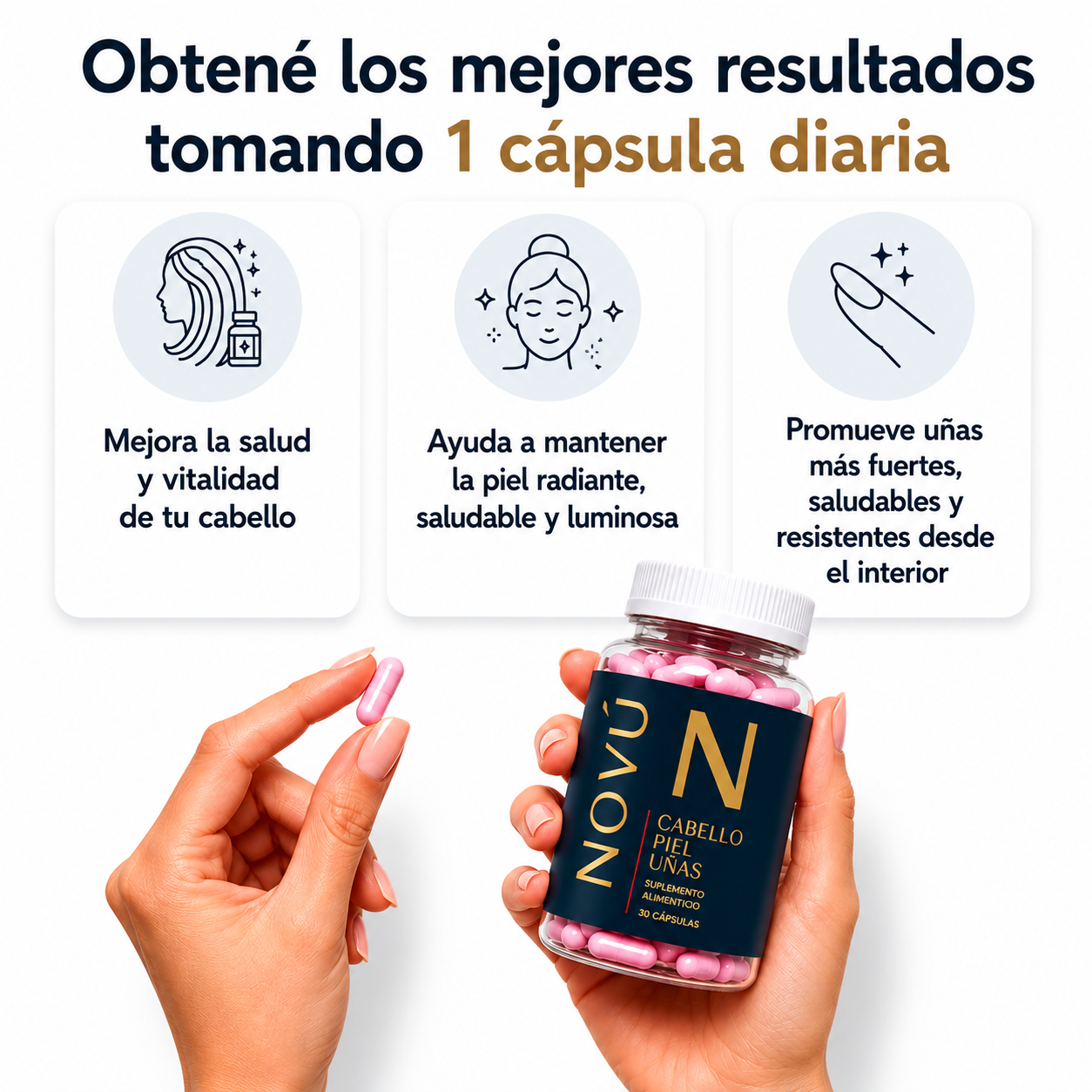 NOVÚ™ | El secreto para frenar la caída, activar el rebrote y tener el pelo, la piel y las uñas que siempre quisiste.